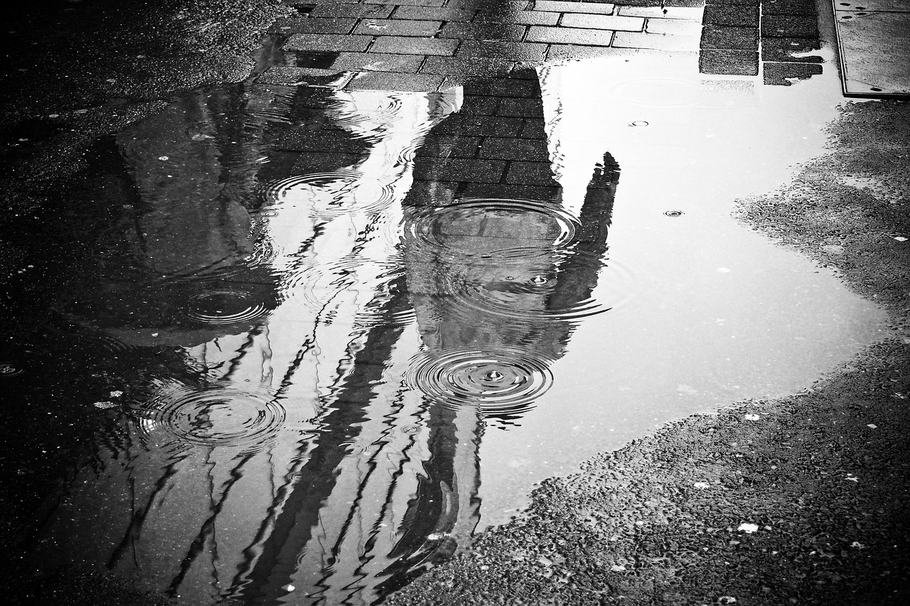 асфалтират, улица, наводнена, София, дъжд