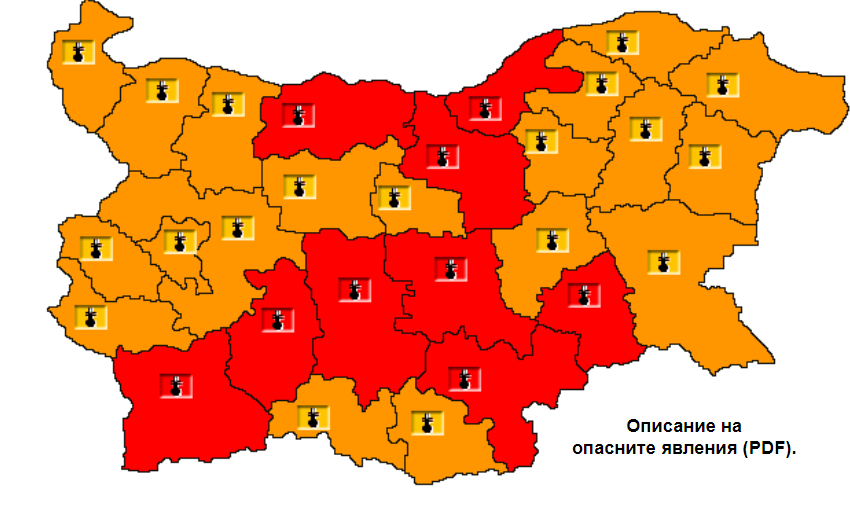 червен код, горещо, температури, високи