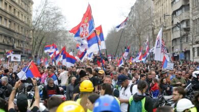 Сърбия, протестиращи, протест, Вучич